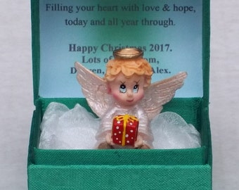 PERSONALISED CHRISTMAS ANGEL Keepsake Gift Set with Christmas Present and Special Verse