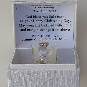 PERSONALISIERTE TAUFE Andenken Geschenkset mit himmlischem Engel