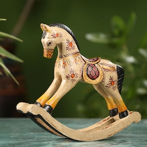 Rustic wood rocking horse figure - Etsy 日本