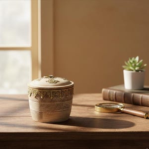 Joyero artesanal / Almacenamiento rústico de latón blanqueado