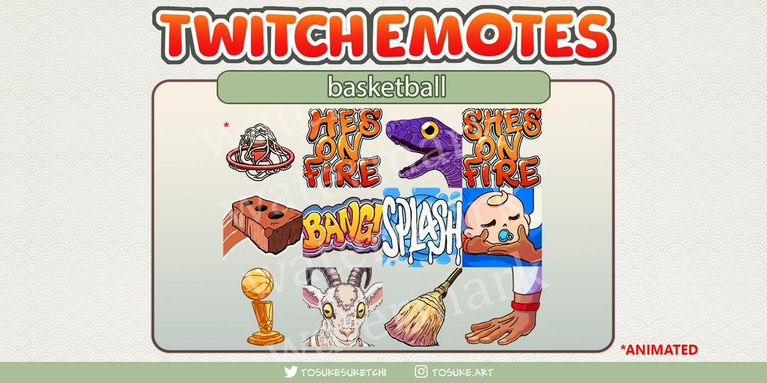 Basketball Twitch Emote Pack for Streamers 12 Pack of NBA Slang Like