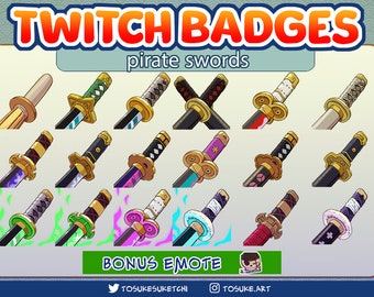 Anime Schwert zucken Abzeichen / Emotes ( Bit oder Sub ) | Katana Pirat