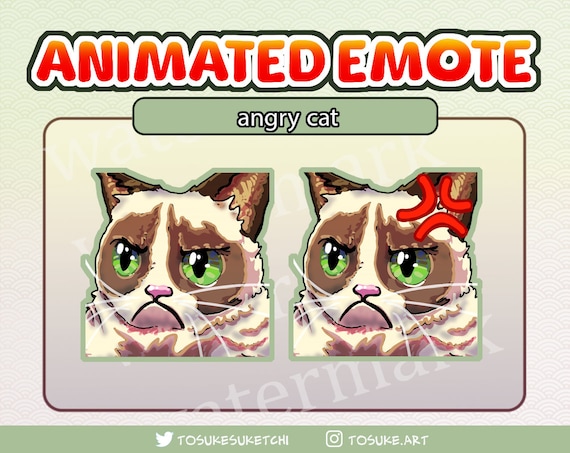 Angry Grumpy Cat Meme Twitch Emote Discord Animated Funny Cute 