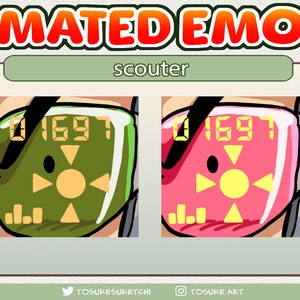 2 geanimeerde krachtniveaus Meer dan 9000 Twitch-emotes voor streaming + 2 statische emotes-scouters | Anime meme emotes gif draak