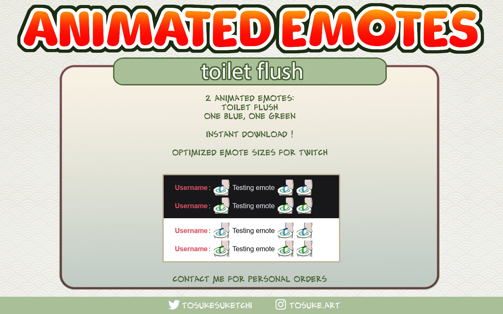 Toilet Flush Video Game for Stream Emote Meme Twitch Discord Animated