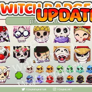 Pirate Skulls Anime Twitch Badges/Emotes (23 stuks) (directe download)