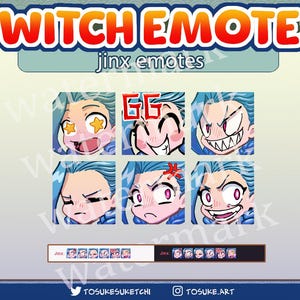 Jinx Emotes | Arcane LoL 2XKO | Twitch Emotes | Youtube Emotes | Discord Emotes