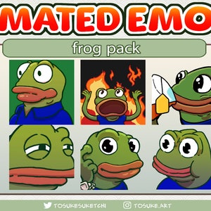 5 animierte Pepe Frosch Emotes Twitch Gifs Packung | Discord Peepo Memo Paket sofort einsatzbereit