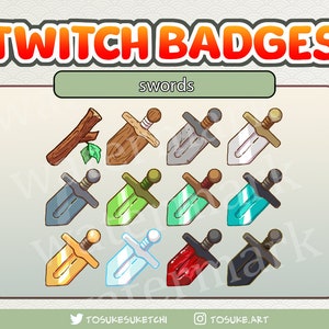 Sword Twitch badges / emotes ( Bit or Sub)