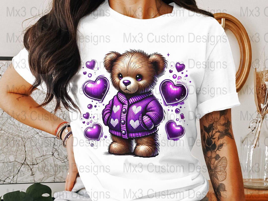 Adorable Soft Teddy Bear With Purple Shirt Perfect For Hugs Gifts And Decoration Size Medium main image 1