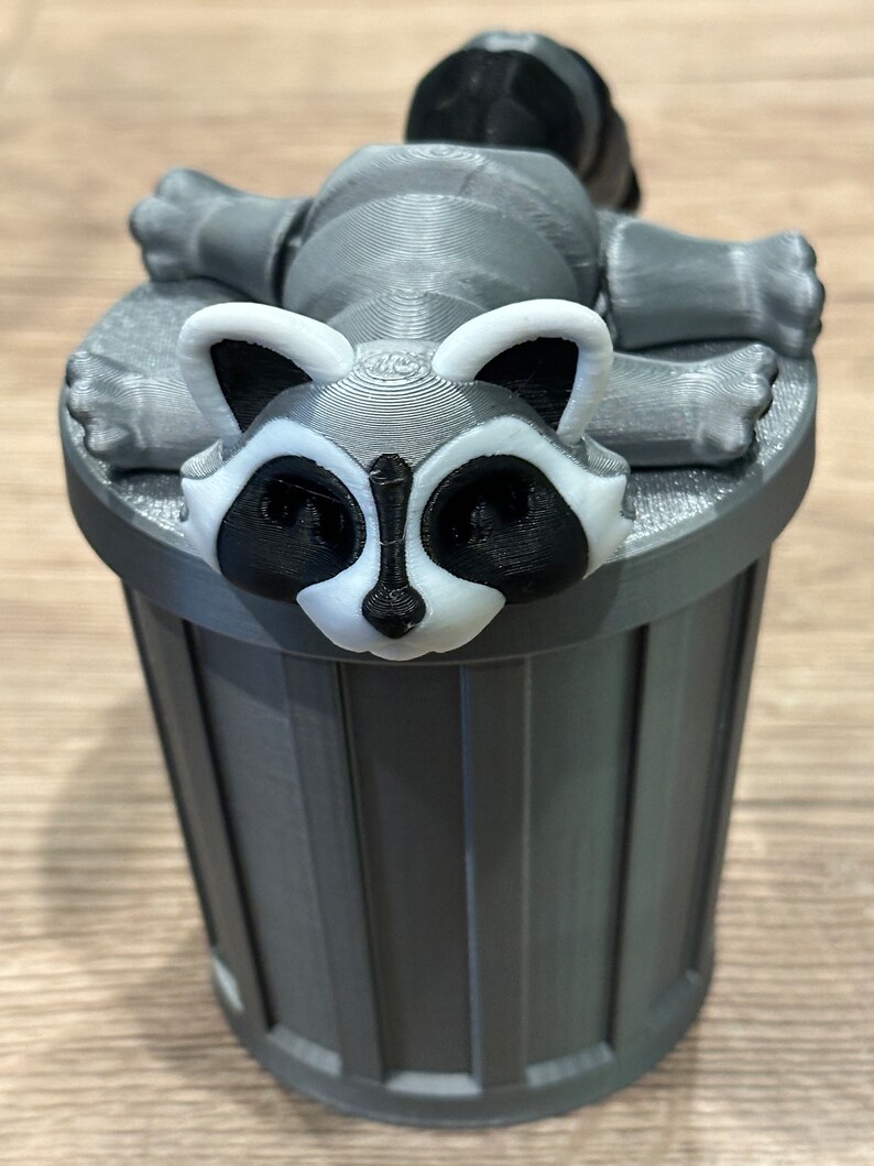 Raccoon Desk Buddy With Trash Can - Etsy