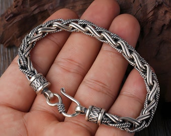 Bracciale Twist grossolano in argento sterling S925 fatto a mano