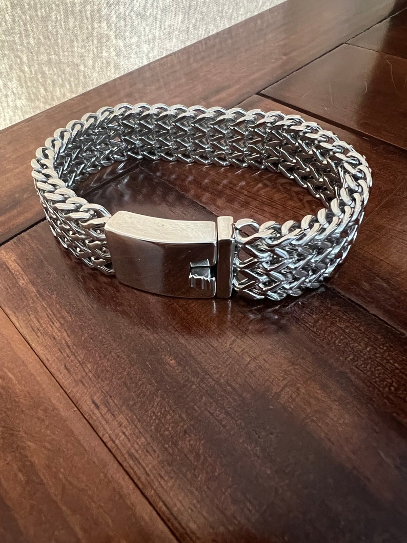 Bracciali intrecciati per uomo e donna, bracciali resistenti in acciaio inossidabile, braccialetti regalo immagine 1