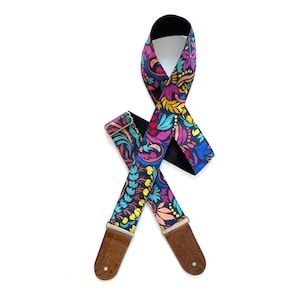 Vegan guitar strap, Gift for guitarists, Strong and durable, Suitable for bass and other heavy instruments, Handmade guitar band