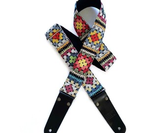 Deluxe guitar strap, Gift for guitarists, Strong and durable, Suitable for bass and other heavy instruments, Handmade, Cotton and leather