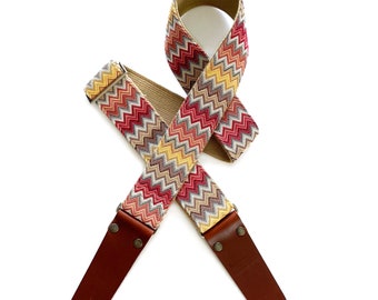 Deluxe guitar strap, Gift for guitarists, Strong and durable, Suitable for bass and other heavy instruments, Handmade, Cotton and leather