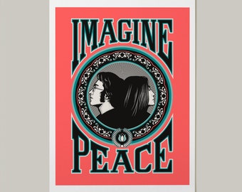 John Lennon Poster, John Lennon Art Print, Protest Poster, Activist Art, Peace and Love, Hippie Art, Shepard Fairey, The Beatles Art Print