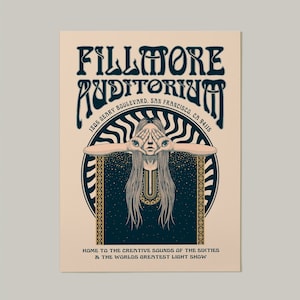 Fillmore Auditorium Poster, Psychedelic Art Print, Psychedelic Music Poster, Psychedelic Art, Trippy Wall Art, Vintage Music Print, Boho Art