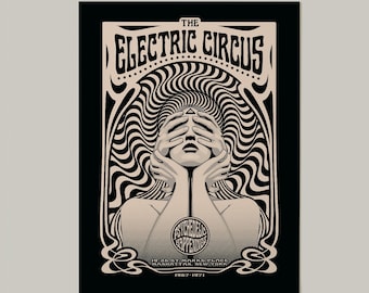 The Electric Circus Psychedelic Rock Art Print, Psychedelic