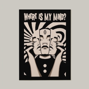 Pixies Where is My Mind Poster, Psykedelisk Poster, Psykedelisk Väggkonst, Psykedelisk Konsttryck, Trippy Konst, Trippy Porträtt, Musikkonst