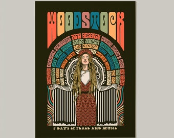 ウッドストック 11x17 1969 カラーポスター - レア! - Etsy 日本