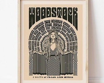 ウッドストック 11x17 1969 カラーポスター - レア! - Etsy 日本