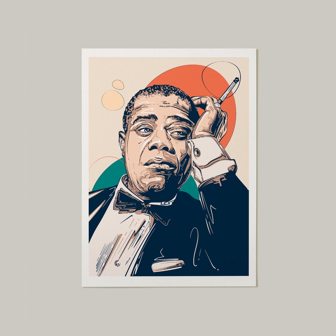 Louis Armstrong Portrait Louis Armstrong Art Print Louis - Etsy