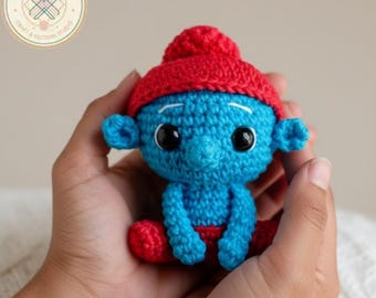 Crochet Smurf Amigurumi Pattern - PDF Digital Download - Classic Blue Cartoon Character Plushie Tutorial
