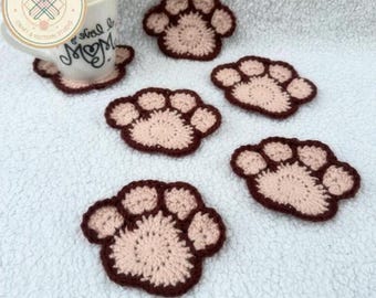 Crochet Paw Coaster Pattern - Easy PDF Digital Download