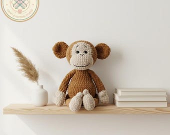 Crochet Monkey Pattern | Amigurumi Velvet Monkey PDF | Chunky Plush Tutorial