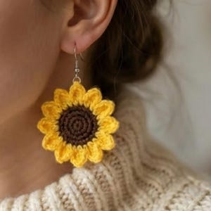 Sonnenblume Ohrring Häkelanleitung