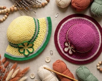 Star Child Crochet Sun Hat Pattern - Celestial Bucket Hat PDF - DIY Boho Summer Accessory