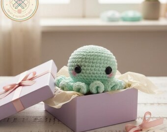 Kawaii Octopus Crochet Pattern, Amigurumi Plushie Tutorial, Easy Beginner Crochet PDF
