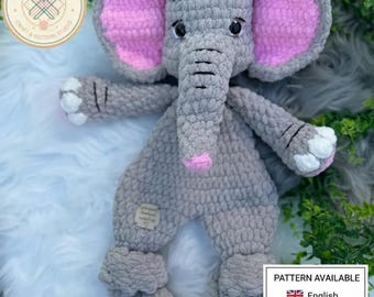 Crochet Elephant Snuggler Pattern | Amigurumi Elephant Lovie PDF