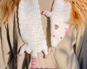 Rat Scarf Crochet Pattern - Realistic Taxidermy Style Long Rat Boa - PDF Digital Download