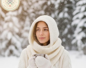 Hooded Cowl Crochet Pattern | Easy Beginner Snood Tutorial | DIY Winter Hooded Scarf