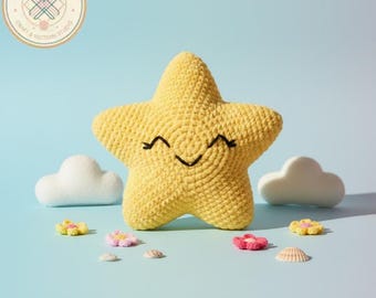 Crochet Pattern, Twinkle Star Plushie Tutorial, Amigurumi Star Stuffie PDF, Nursery Decor, Easy Beginner