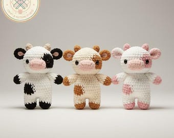 Crochet Baby Cow Pattern, Amigurumi Cow Plushie Tutorial, PDF Digital Download, Easy BeginnerAnimal,