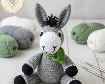 Crochet Donkey Pattern, Amigurumi Plush Toy (PDF Pattern)