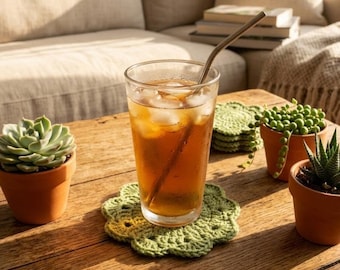 Crochet Succulent Coaster Pattern | Easy Plant Mug Rug Tutorial (PDF Download)