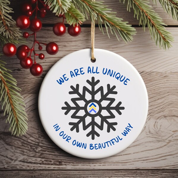 Unique Snowflake Ornament, Down Syndrome Awareness Ornament, The Lucky Few Ornament, Inclusion Ornament, Down Syndrome Gift, Inclusion Gift