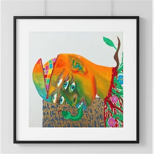 Colourful Trippy Decapitated Head Fine Art Print