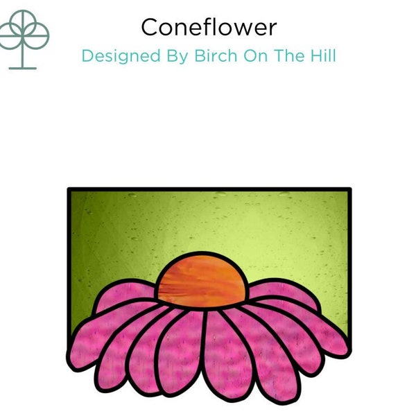 Coneflower Stained Glass Suncatcher Pattern, Echinacea