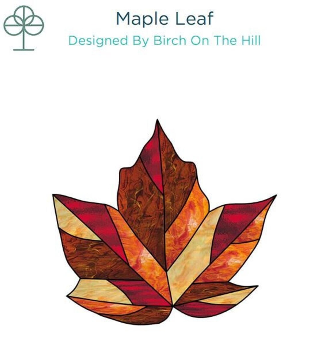 Maple Leaf Stained Glass Suncatcher Pattern Stash Buster Etsy