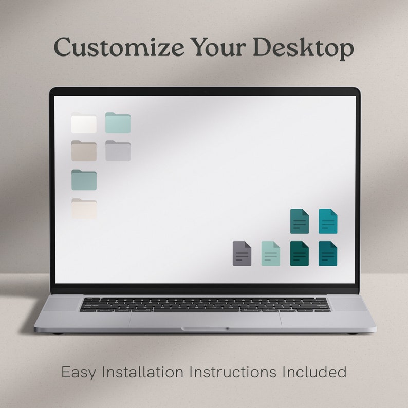 Teal Stone Grey Desktop Icons for Mac and Windows | Custom Desktop ...