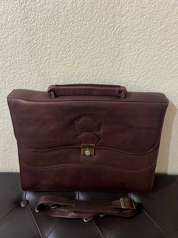 Genuine Leather Messenger, Satchel Bag, Laptop Vi… - image 2