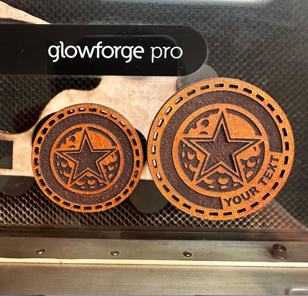 Laser Cut Leather Patch Golf Ball With Star Design SVG, Digital