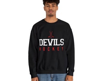 New Jersey Devils Crew Neck Sweatshirt, NHL Hockey Fan Apparel