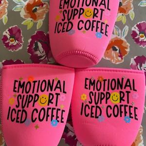 Handmade Iced Coffee Cozy, Drink Sleeve, Beverage Holder, Coffee Lover Gift, Emotional Support, Iced Coffee Coozie