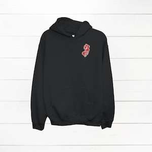 New Jersey Devils Varsity Letter Sweatshirt, Devils Hockey Hooded Sweatshirt, Fan Apparel, Sports Gift, NJ Devils Hockey Custom Sweatshirt